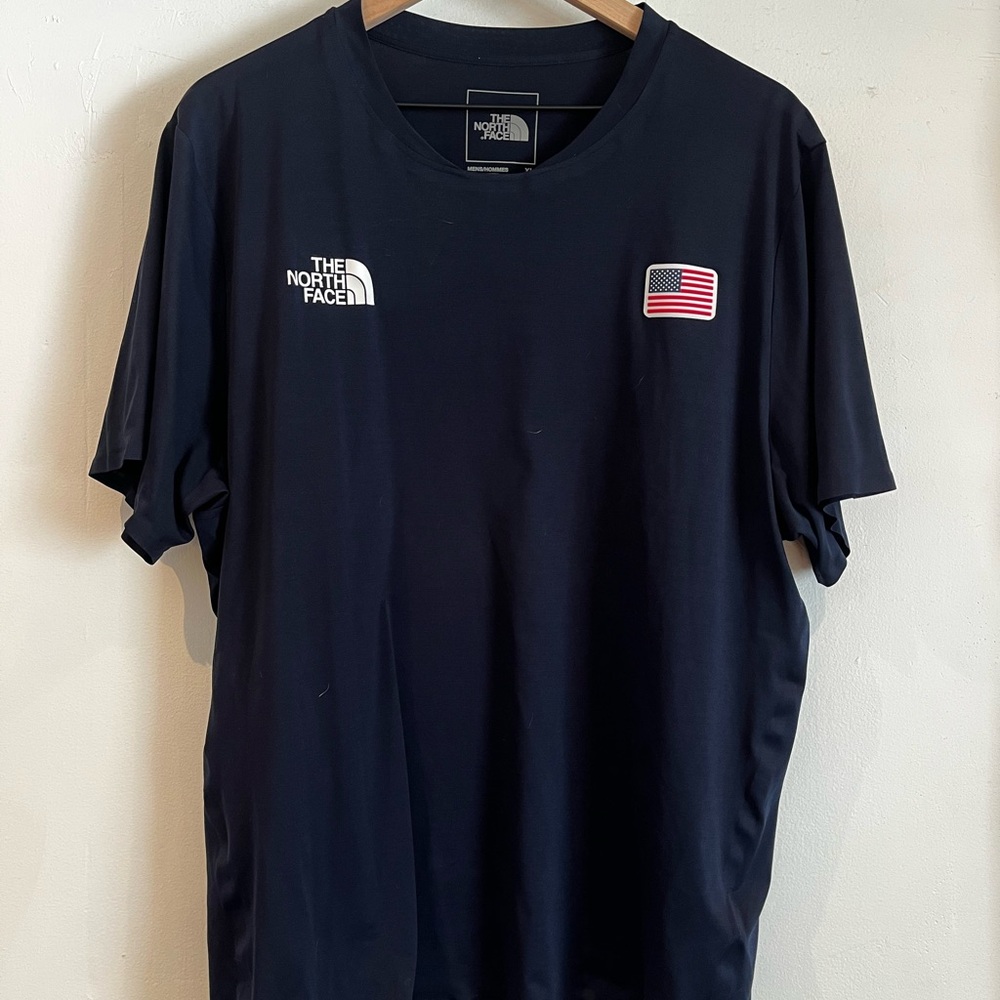 TNF Men's Dark Blue Tee with Flag Patch